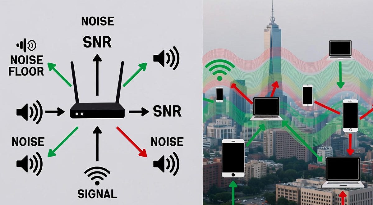 بررسی Noise Floor و SNR در شبکه وایرلس و تأثیر آن بر کیفیت لینک