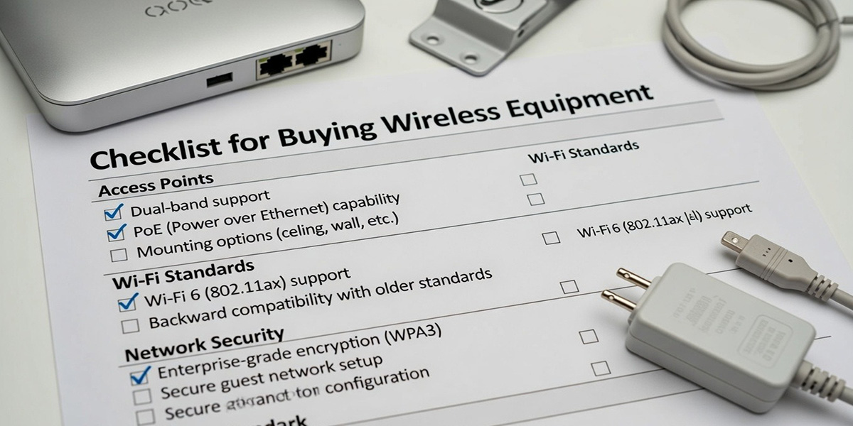 چک لیست کامل خرید تجهیزات وایرلس سازمانی ۱۴۰۴