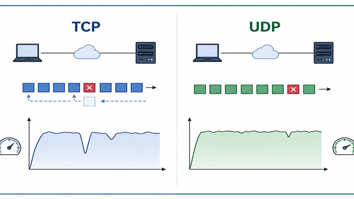 تفاوت TCP و UDP در Throughput: معماری سرعت در برابر دژ امنیت